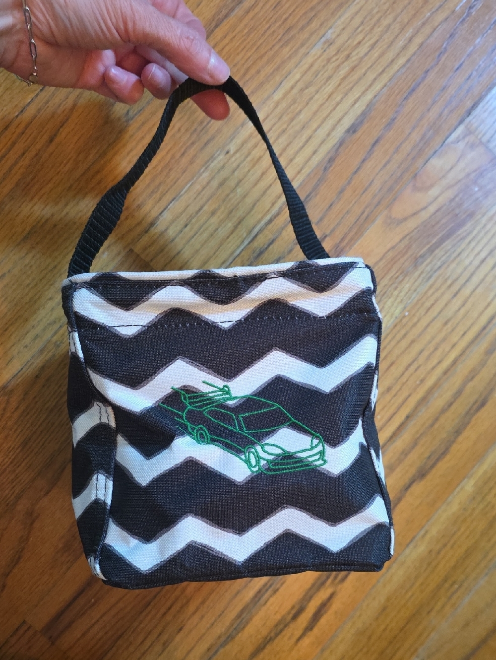 Thirty-One Mini Small Littles Carry All Caddy Utility Bag in Black Chevron